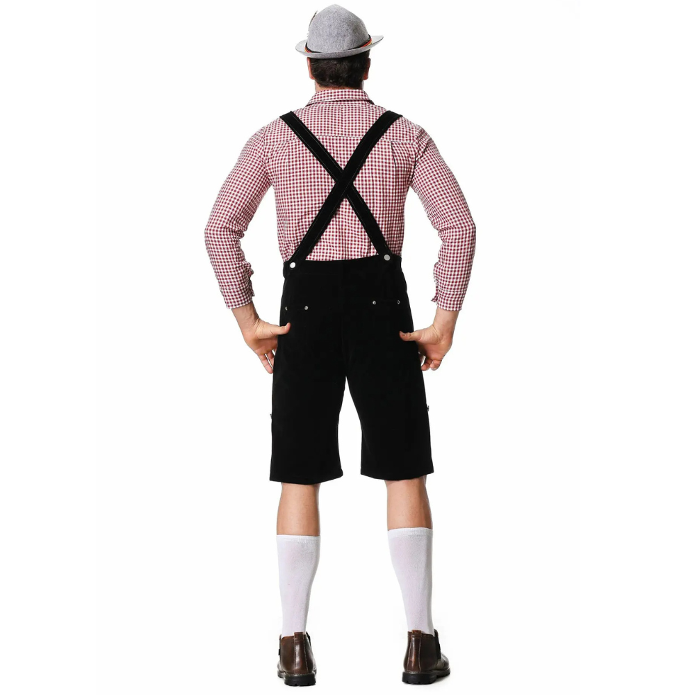 Authentic Men's Oktoberfest Lederhosen Set with Shirt and Tie for the Perfect Beer Festival Look