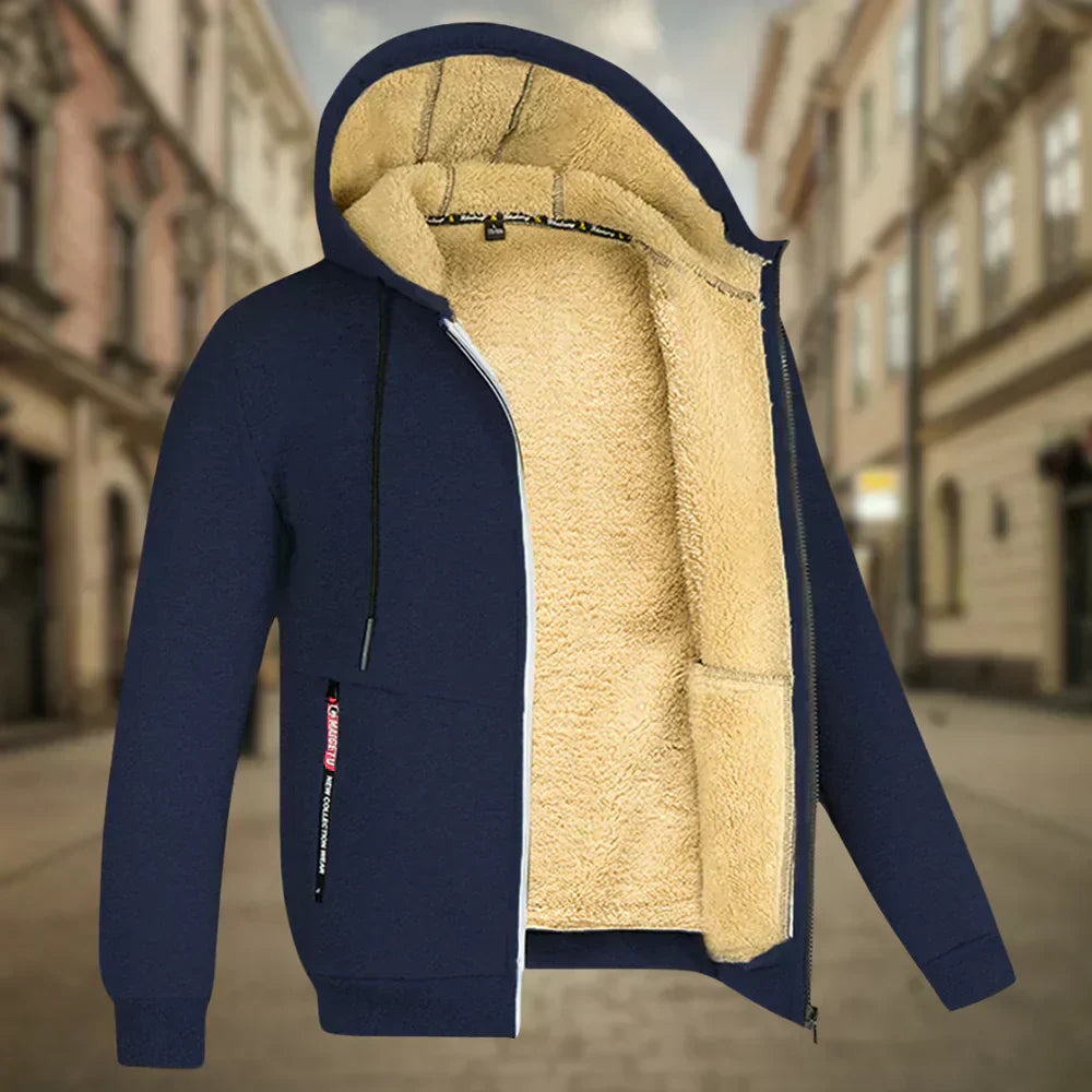 Remy™ men's fleece hoodie – maximum comfort and modern winter style