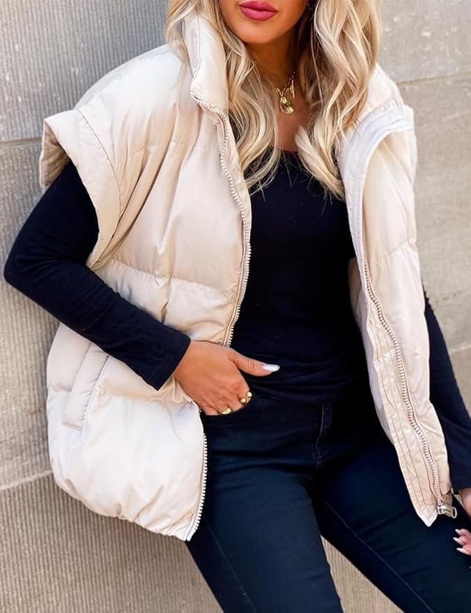 Charlotte™ – Comfortable and cozy short quilted jacket with short sleeves for stylish comfort