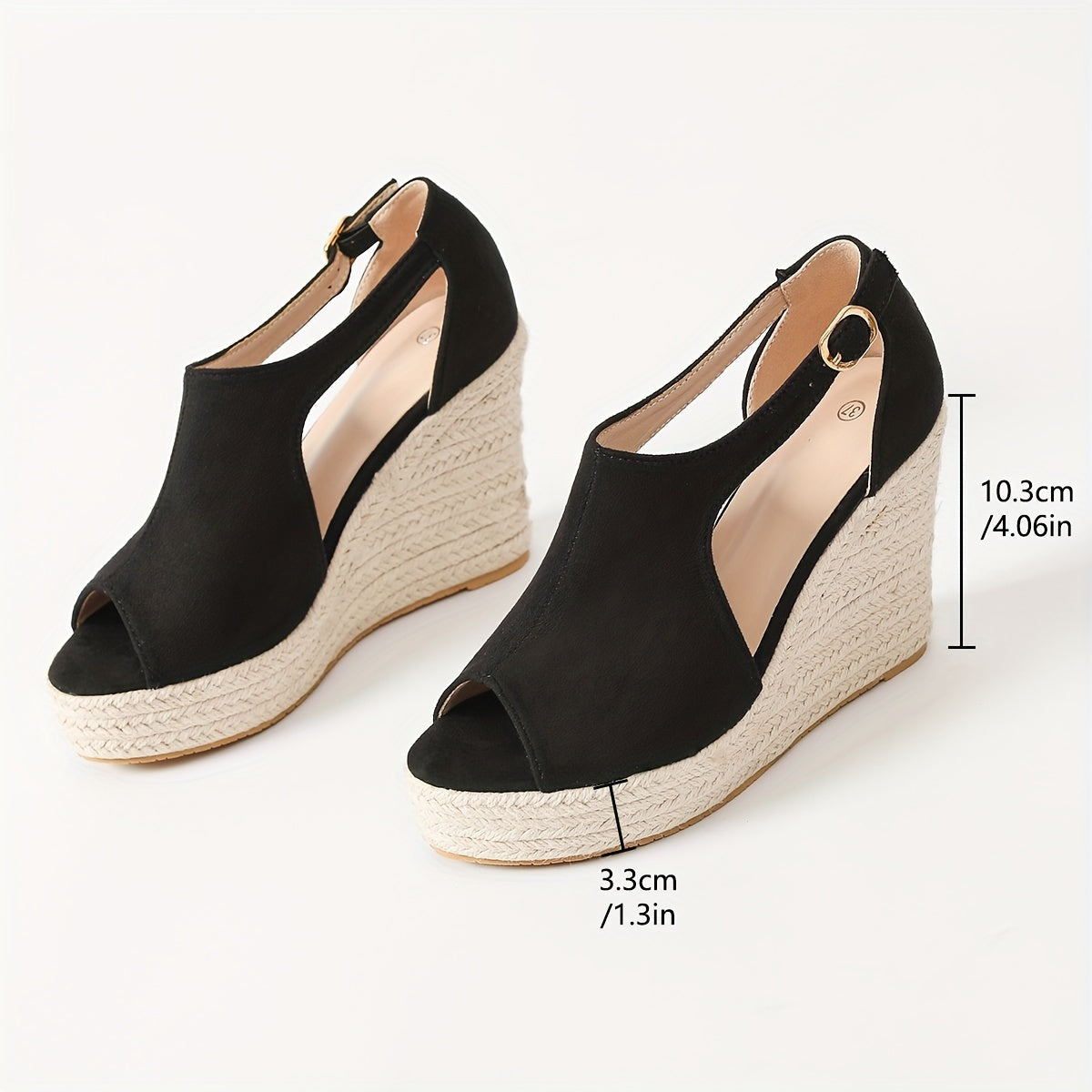 Women's Heeled Sandals with Flexible Strap and Cushioned Footbed