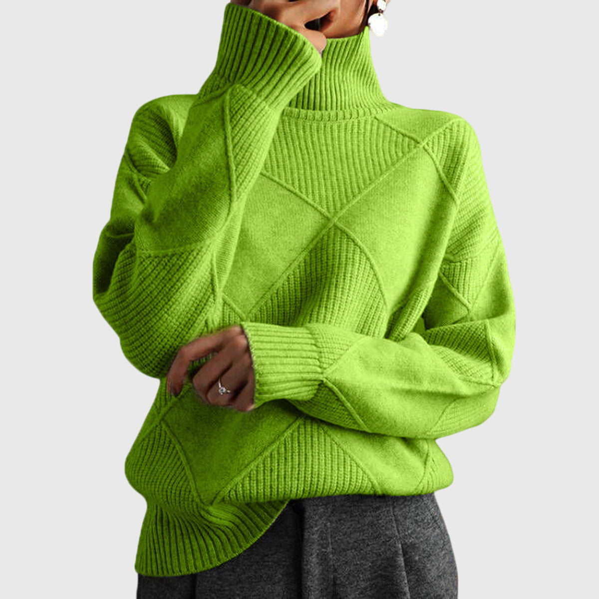 Angela™ - Chic Scarf and Comfortable Turtleneck Sweater for Sophisticated Looks