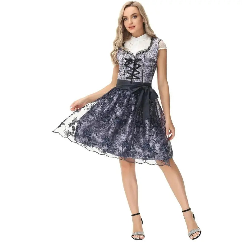 Chic Women's Dirndl for Oktoberfest with Intricate Embroidery and Elegant Silhouette