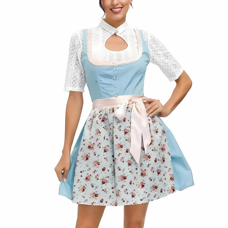 Chic Women's Dirndl for Oktoberfest with Intricate Embroidery and Elegant Silhouette