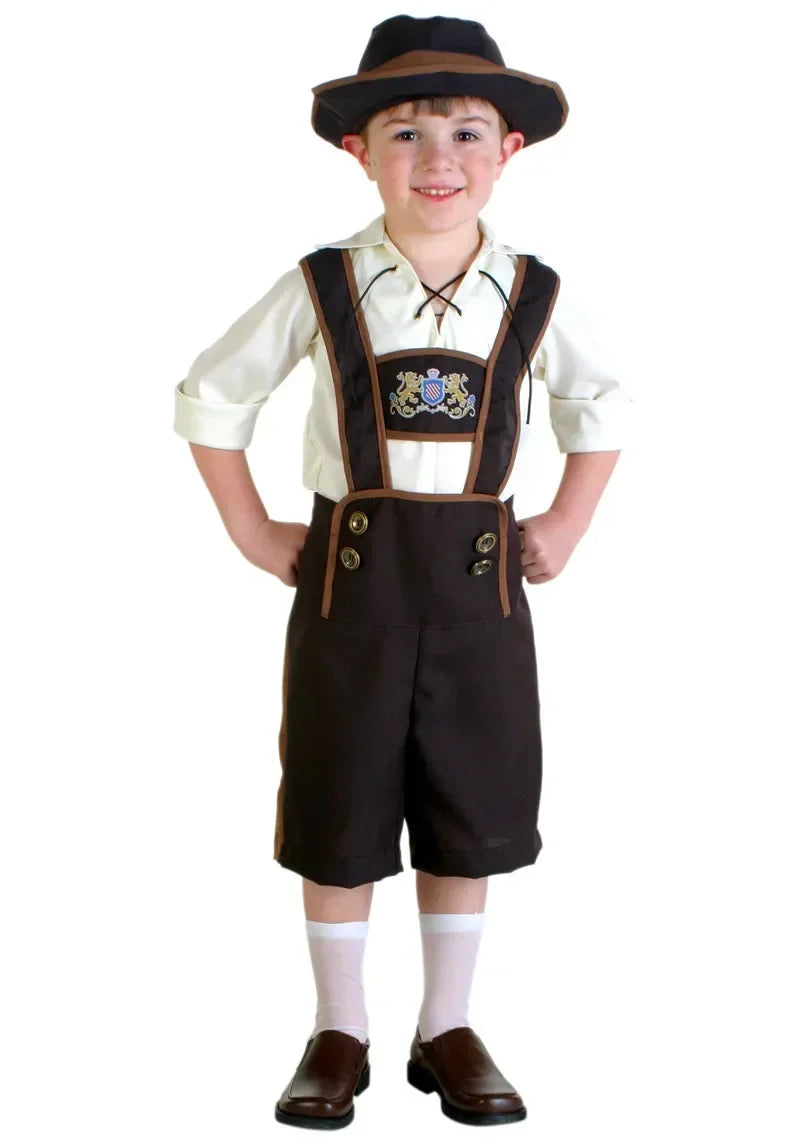 Festive Oktoberfest Bubble Costume with Authentic Lederhosen, Shirt, and Hat โ For an Unforgettable Look