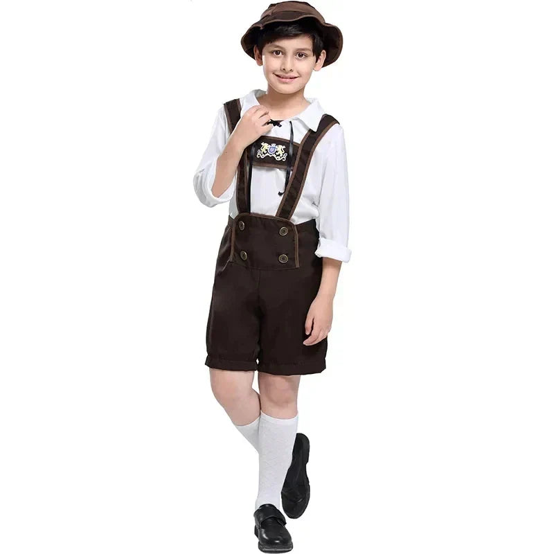 Festive Oktoberfest Bubble Costume with Authentic Lederhosen, Shirt, and Hat โ For an Unforgettable Look
