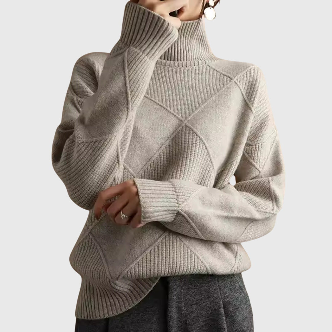 Angela™ - Chic Scarf and Comfortable Turtleneck Sweater for Sophisticated Looks