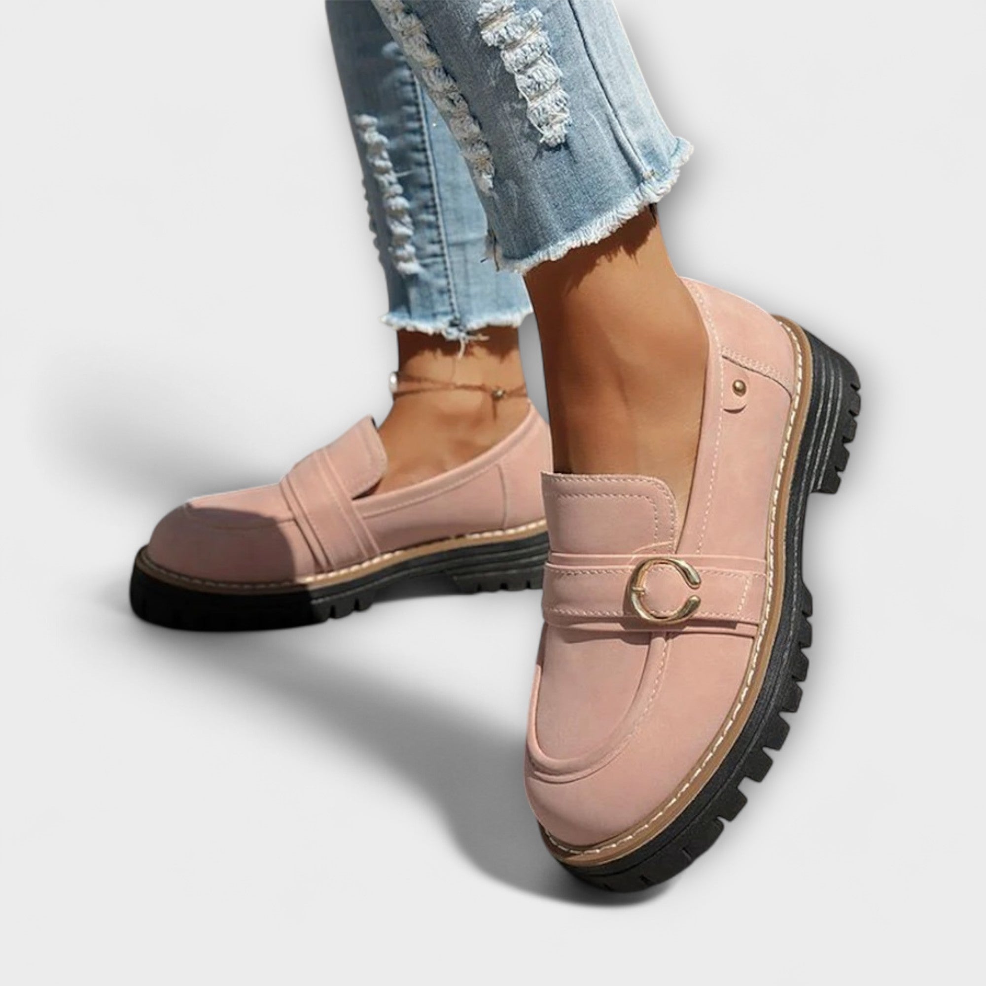 Lora β Elegant Light Moccasins with Rounded Toe for Exceptional Comfort