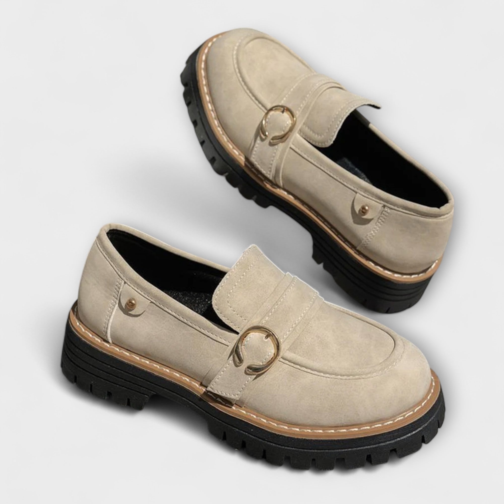 Lora β Elegant Light Moccasins with Rounded Toe for Exceptional Comfort