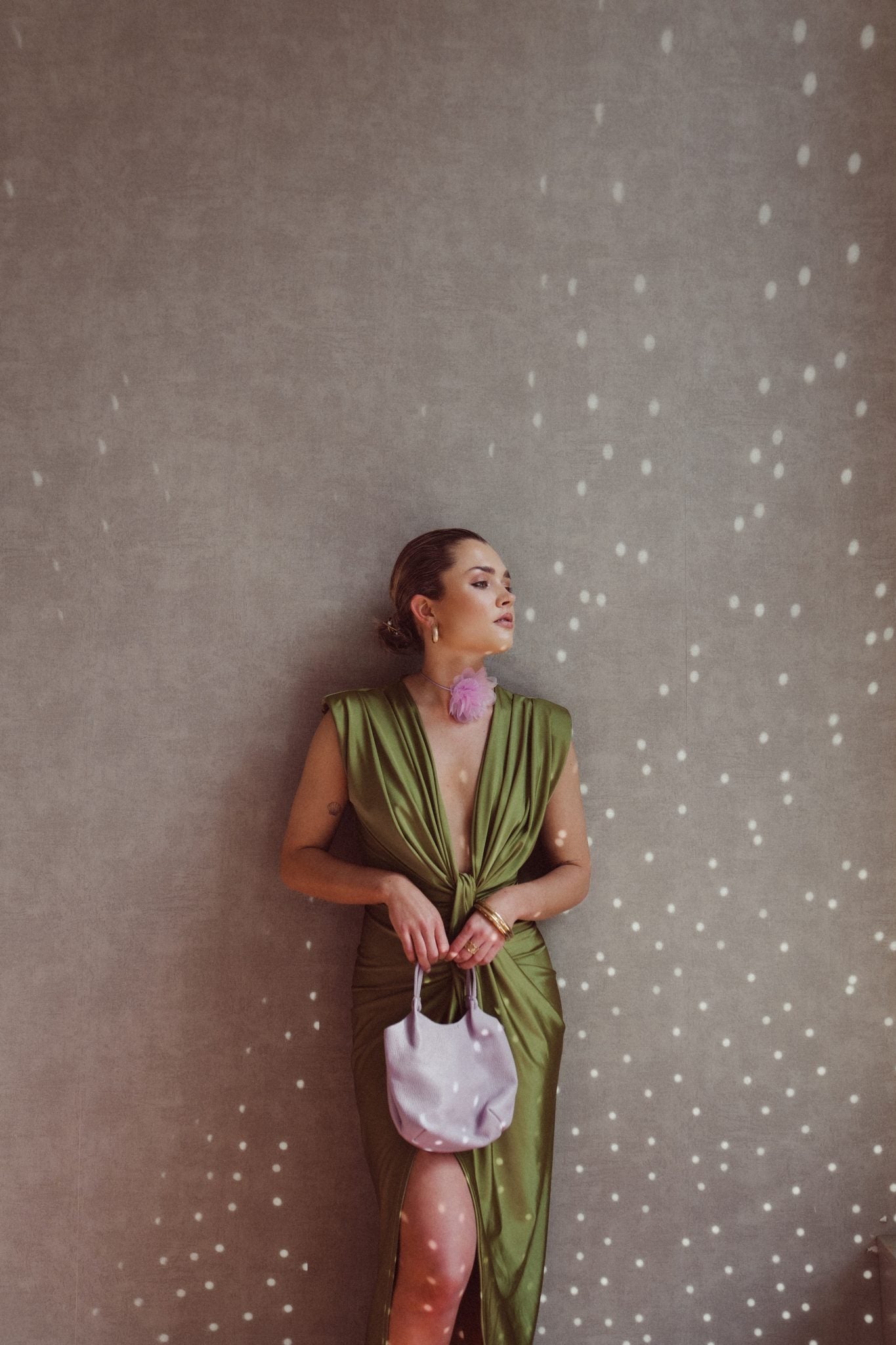 Graceful Olive Maxi Dress