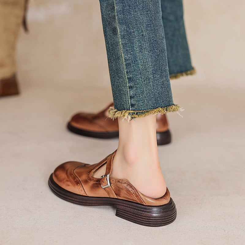 VELDA | Stylish Leather Mary Janes for an Elegant Look