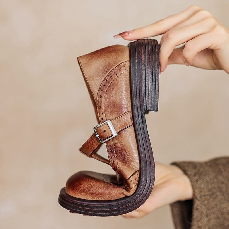VELDA | Stylish Leather Mary Janes for an Elegant Look