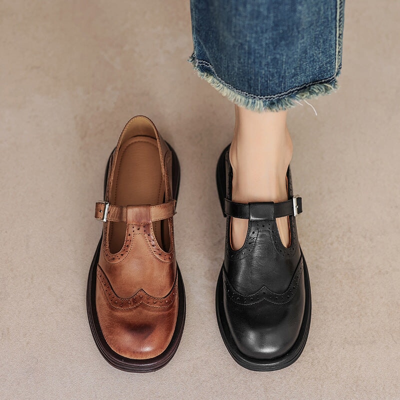 VELDA | Stylish Leather Mary Janes for an Elegant Look