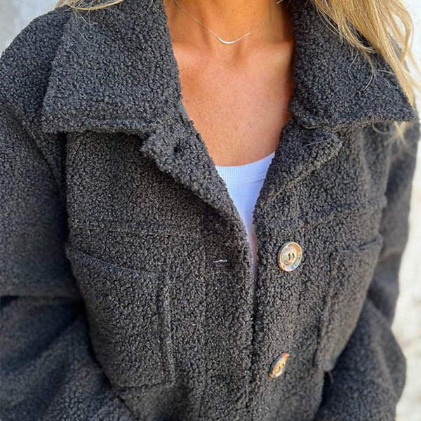 Zoe™ – Stylish Short Wool Jacket with Lapel for an Elegant Appearance