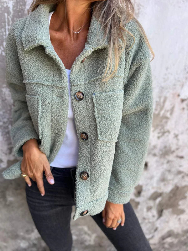 Zoe™ – Stylish Short Wool Jacket with Lapel for an Elegant Appearance