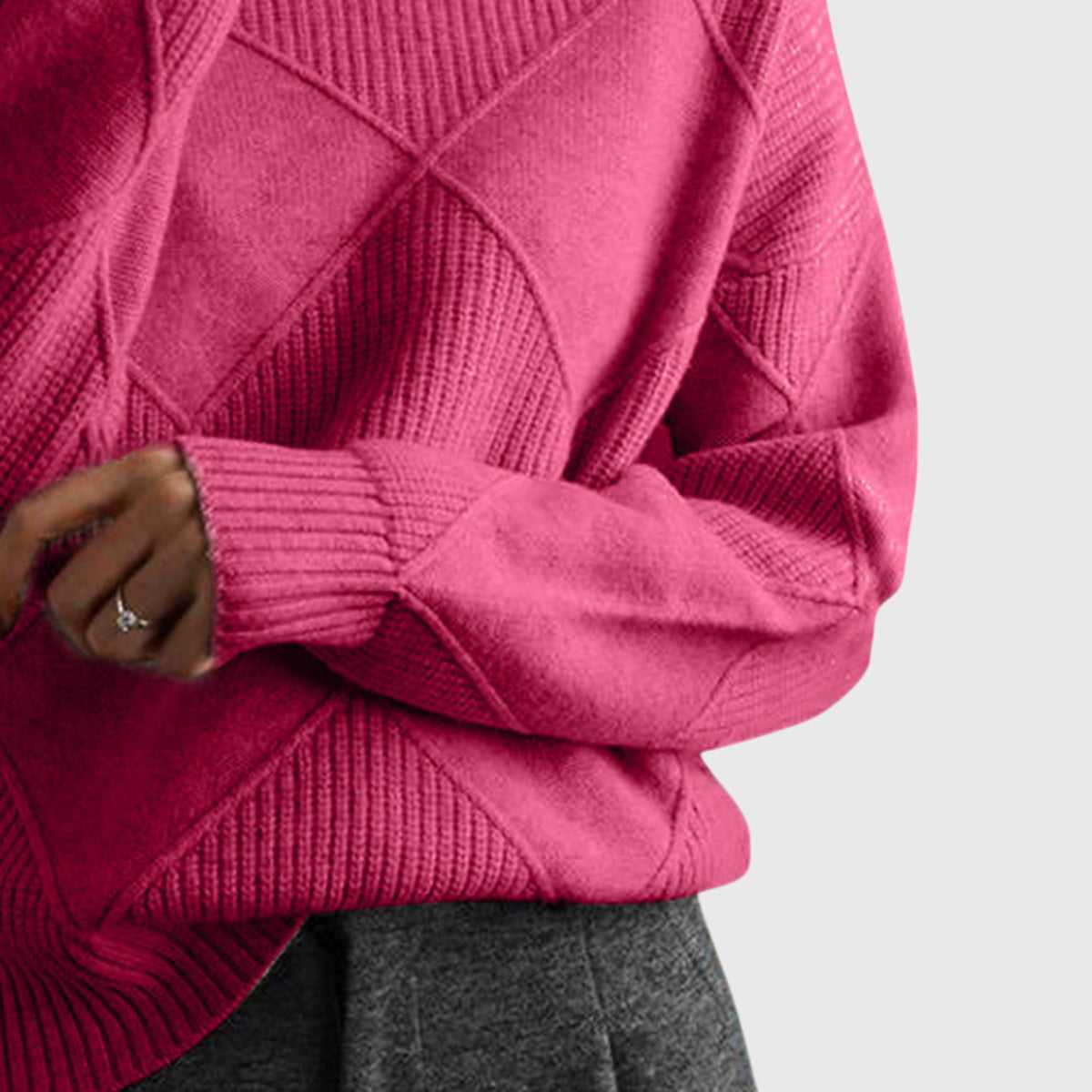 Angela™ - Chic Scarf and Comfortable Turtleneck Sweater for Sophisticated Looks