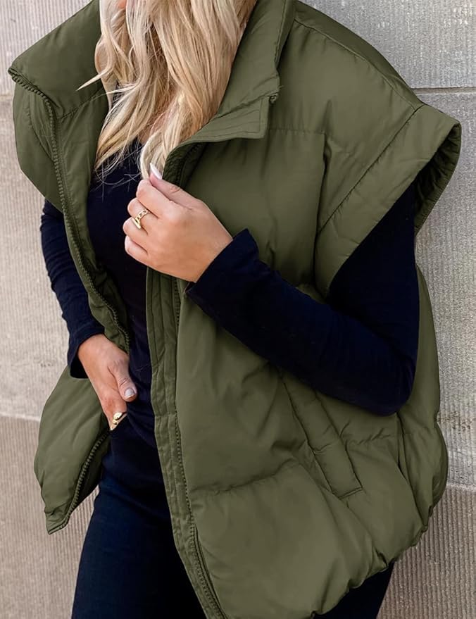 Charlotte™ – Comfortable and cozy short quilted jacket with short sleeves for stylish comfort