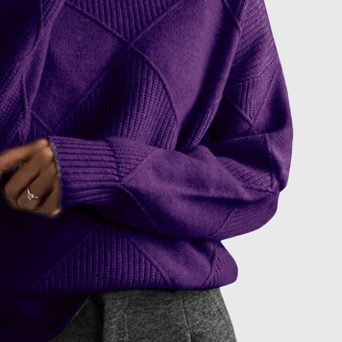 Angela™ - Chic Scarf and Comfortable Turtleneck Sweater for Sophisticated Looks