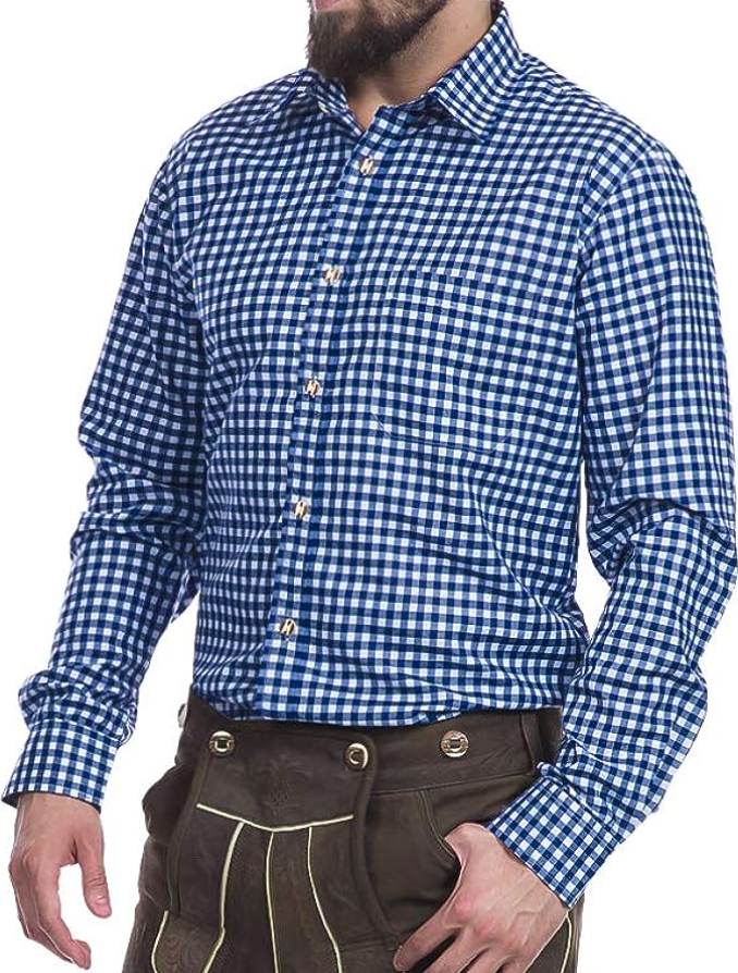 Egaler Men's Traditional Style Long Sleeve Shirt