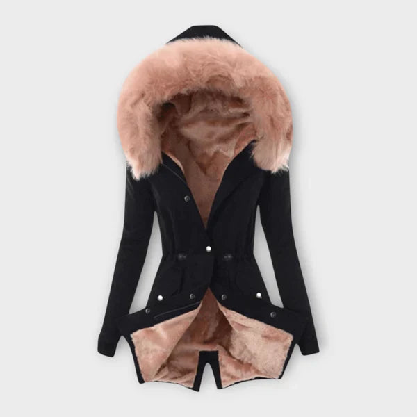 Celine™ | Elegant winter jacket with fur trim for unmatched comfort and style