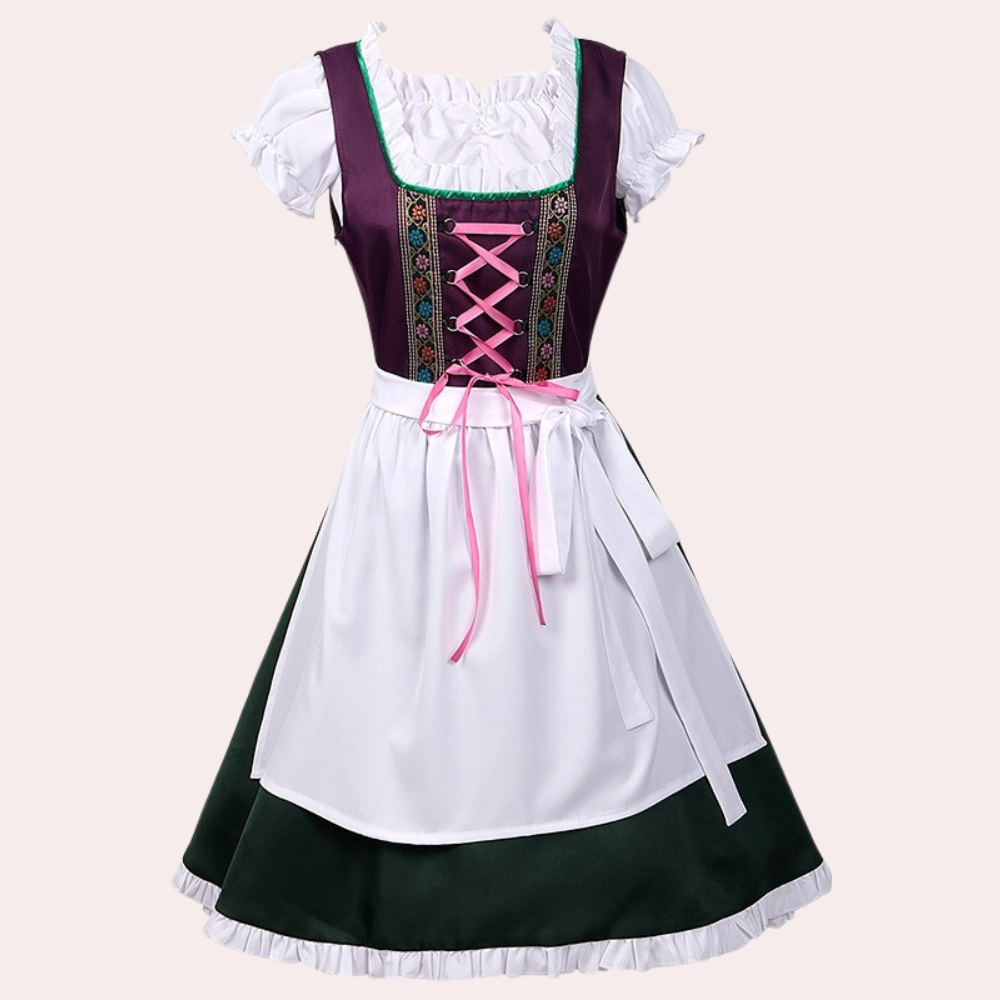 Elegant Ladies' Dirndl with Seductive Corset Lacing and Charming Details for Festive Occasions