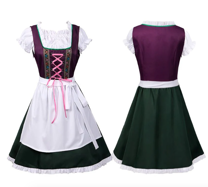 Elegant Ladies' Dirndl with Seductive Corset Lacing and Charming Details for Festive Occasions