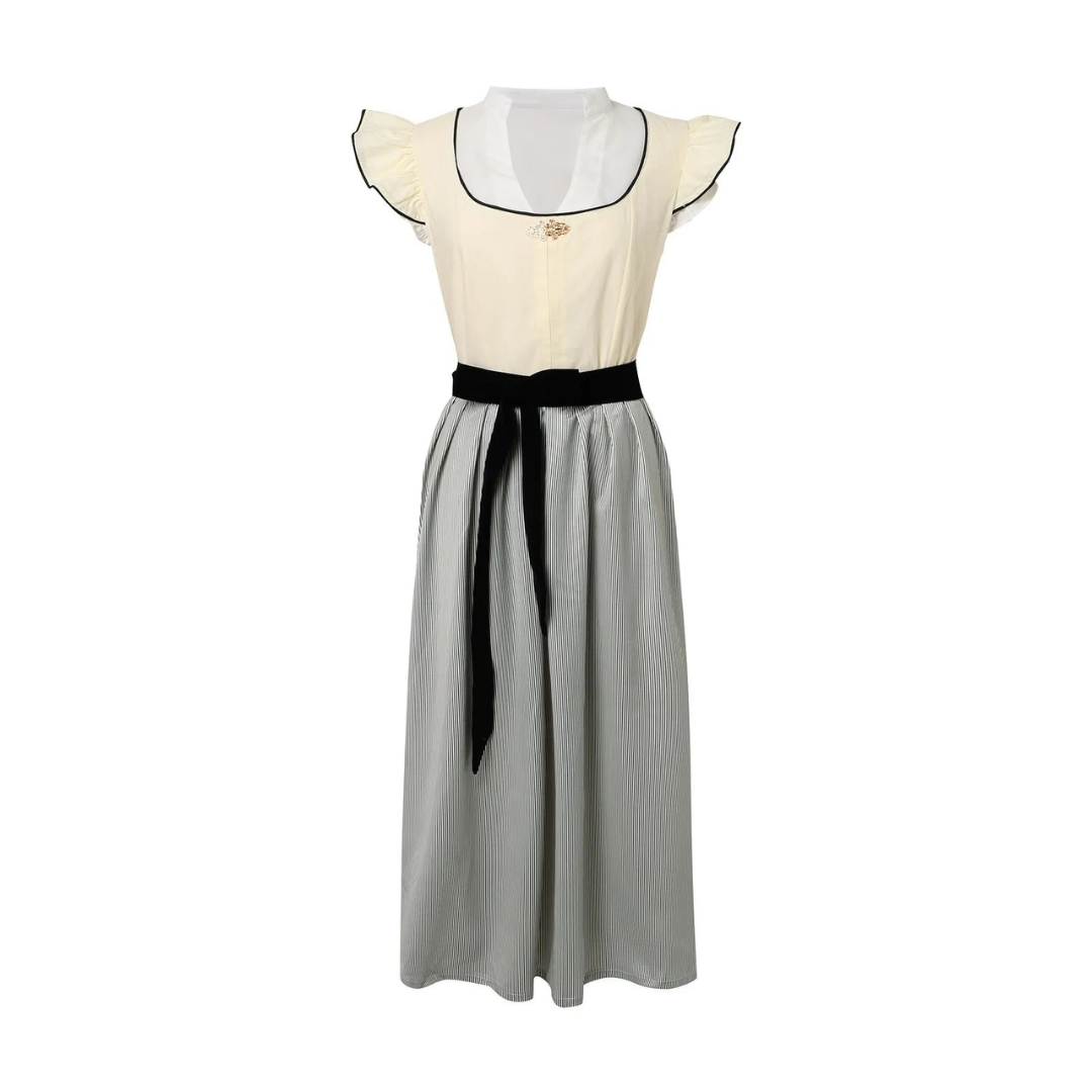 Elegant Women's Oktoberfest Dirndl with Chic Apron, Flattering Corset, and Authentic Traditional Details