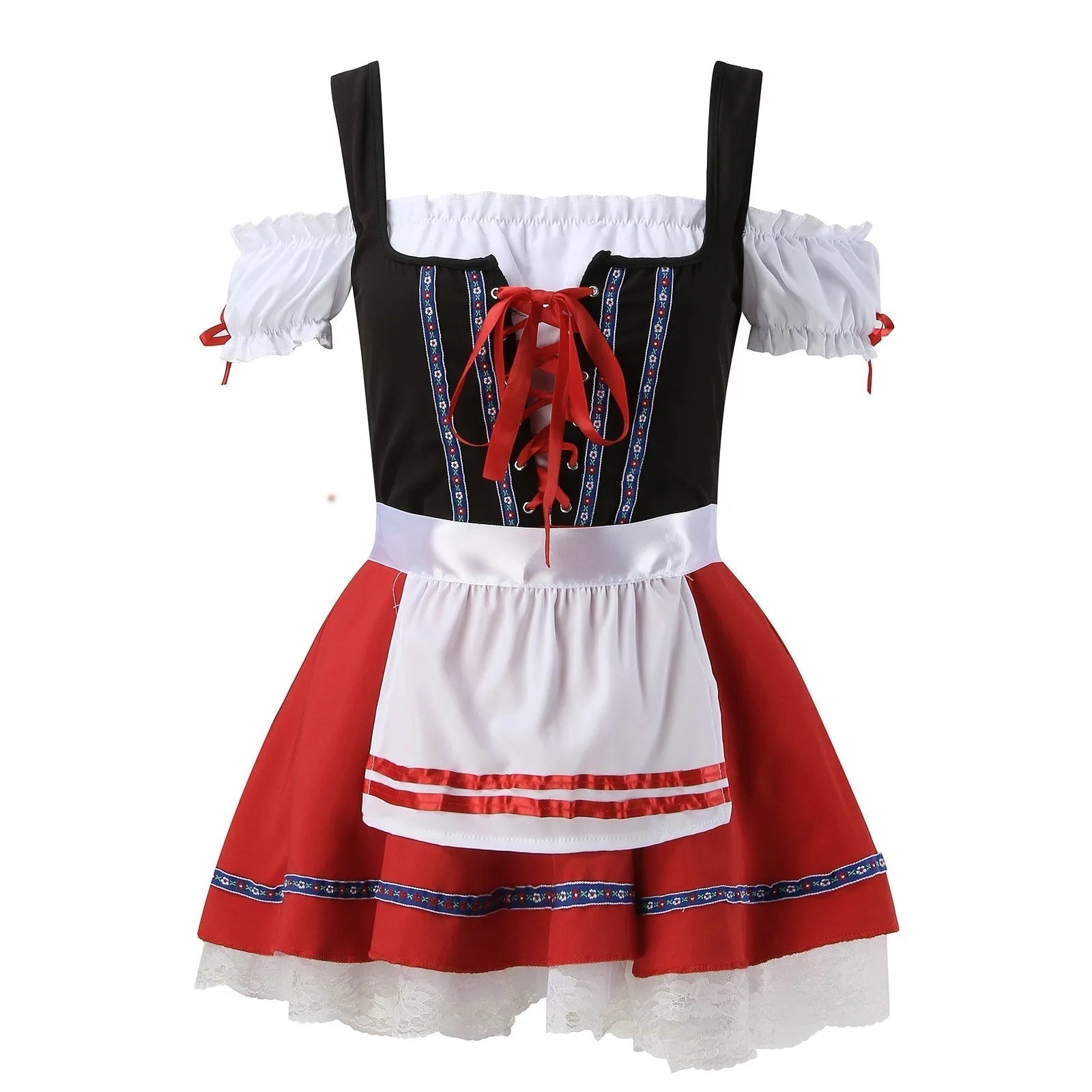 Elegant Women's Summer Dirndl with Stylish Apron, Charming Details, and Flattering Cut