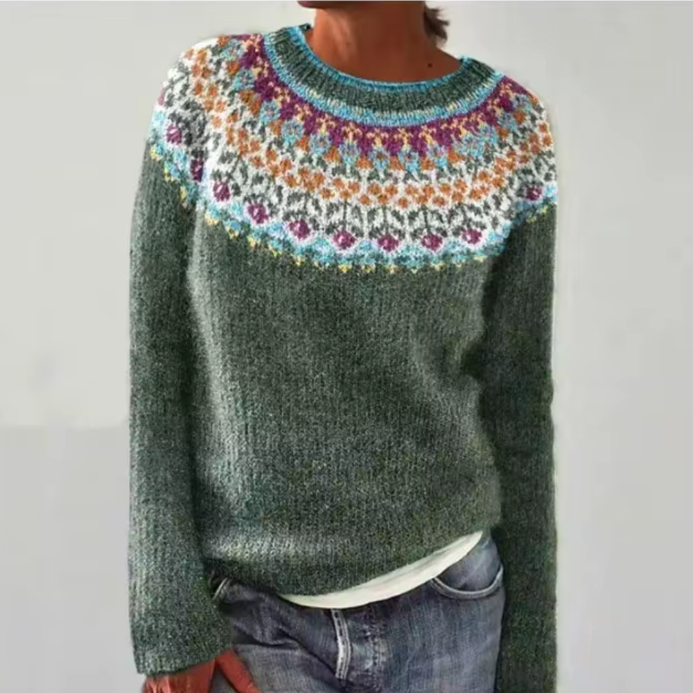 Women Winter Sweater Retro-Inspired Knit with Structured Fit