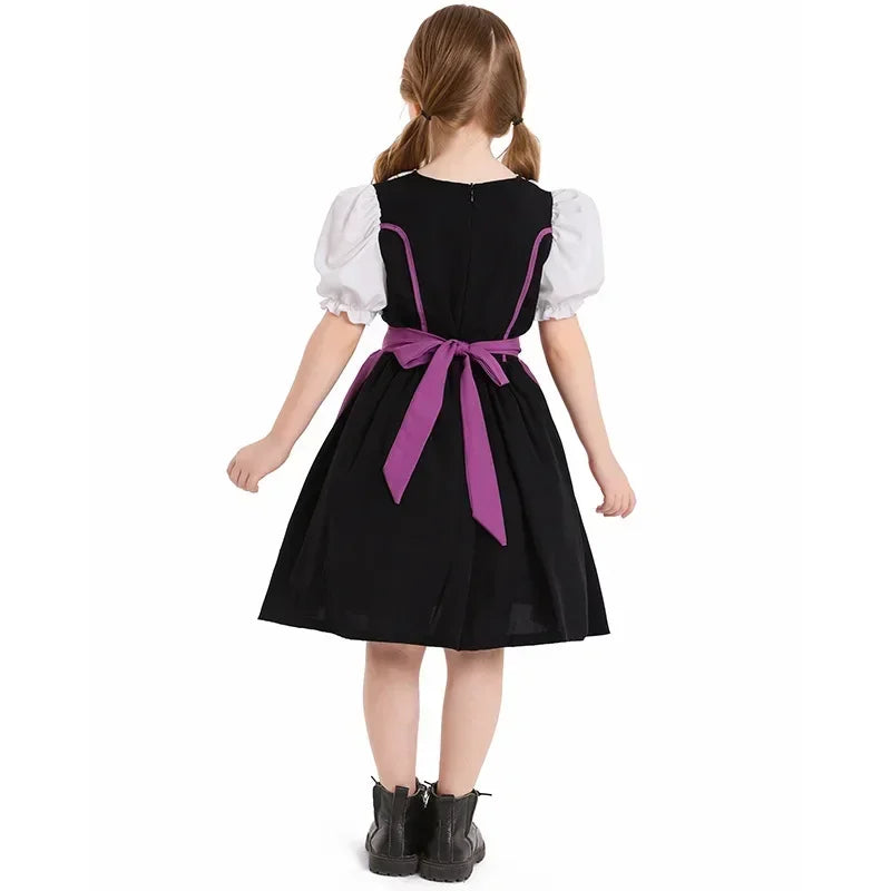 Charming Girls' Dirndl with Apron in Traditional Stylish Design