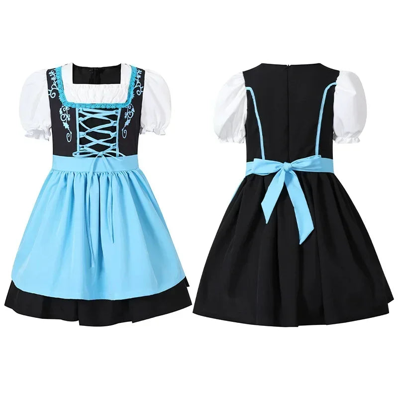 Charming Girls' Dirndl with Apron in Traditional Stylish Design