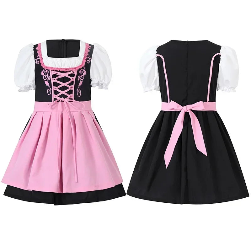 Charming Girls' Dirndl with Apron in Traditional Stylish Design