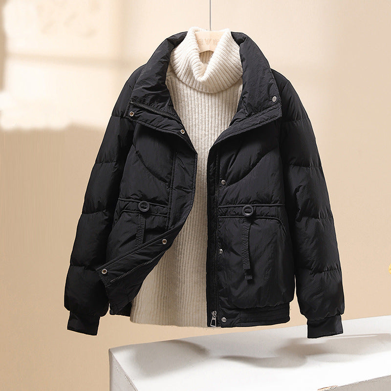 Women's Winter Puffer Jacket with Lightweight Insulation and Zip Front