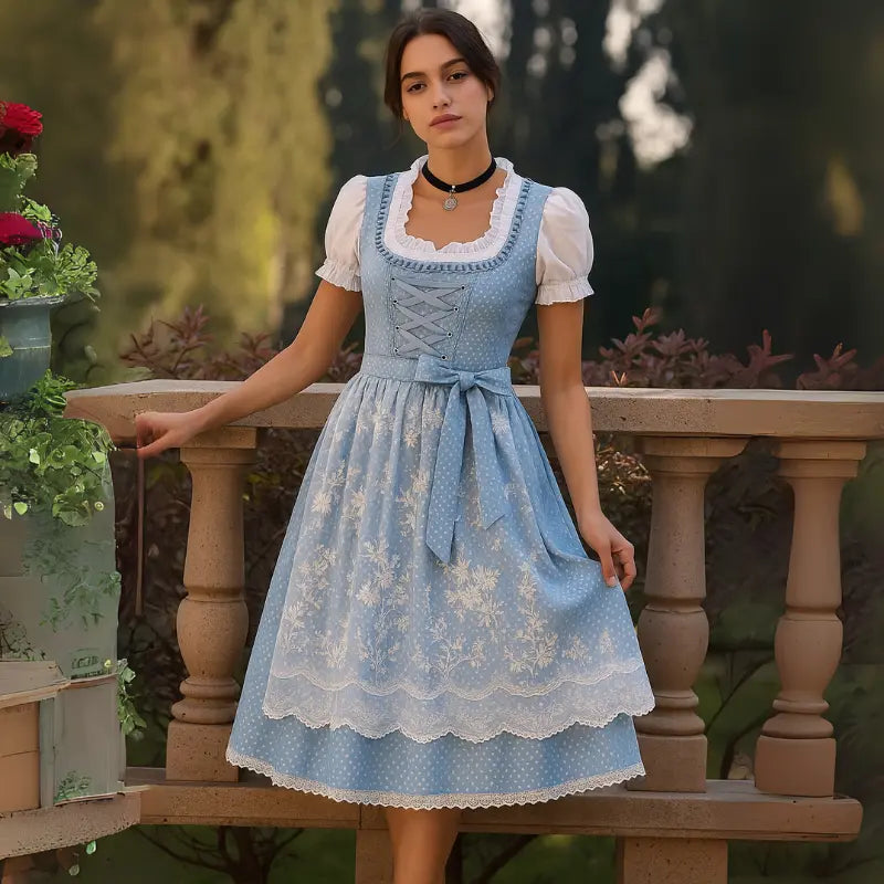 Elegant classic dirndl dress with charming embroidered details to enhance your style