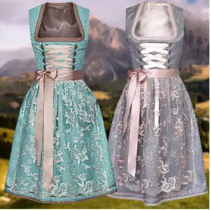 Shappy Women's Oktoberfest Traditional Dress with Elaborate Embroidery and Stylish Bodice - Elegant and Classic Dirndl for Special Occasions