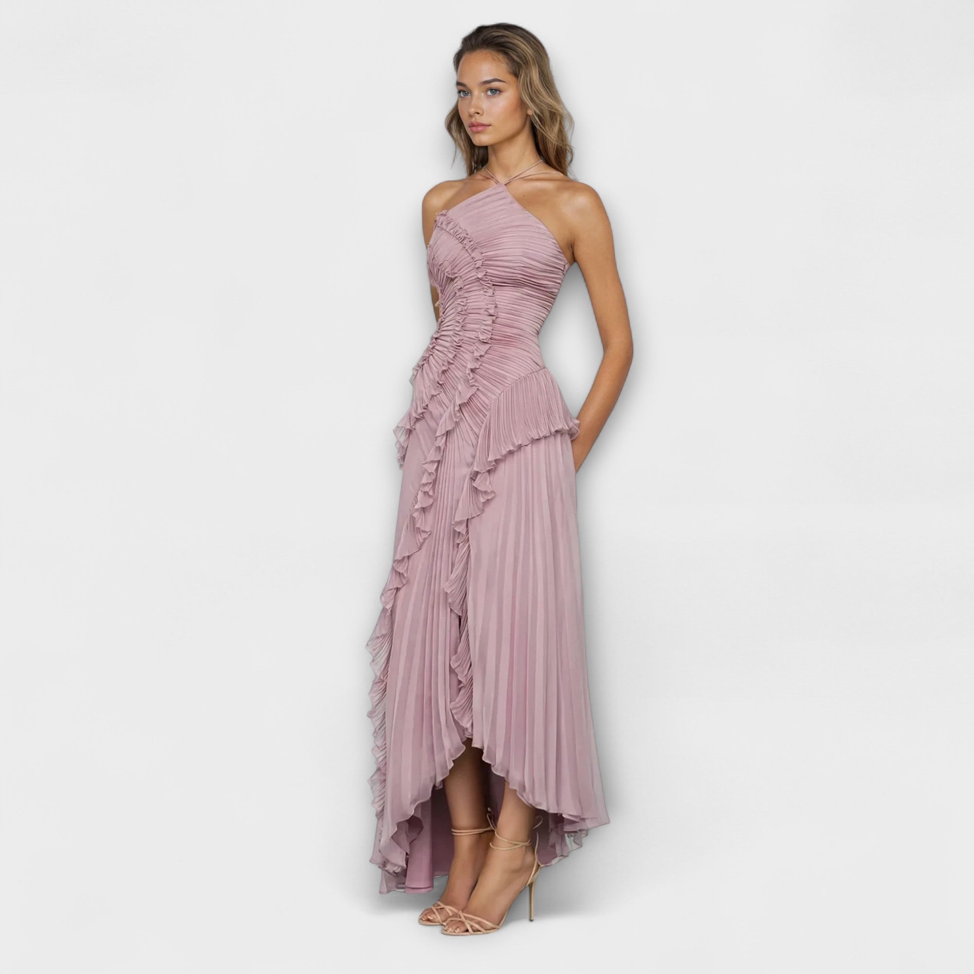 Women's Summer Sleeveless Long Dress with Flowing Hem & Figure-Flattering Fit