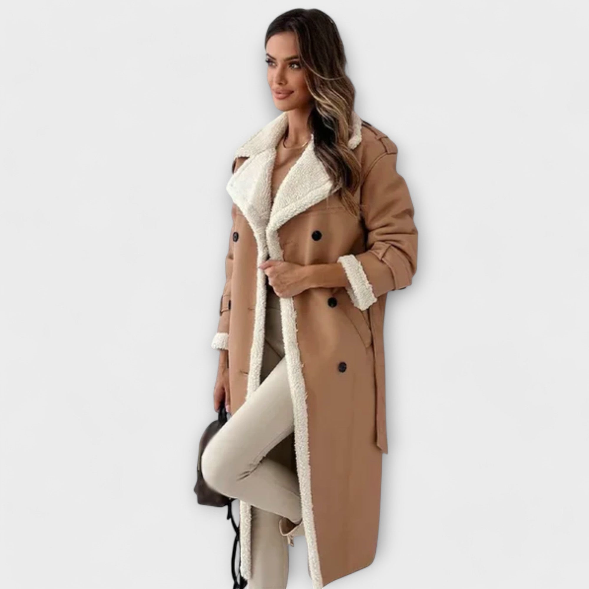 Luna™ | Elegant Long Coat with Soft Fleece Lining for a Warm Style and Optimal Comfort