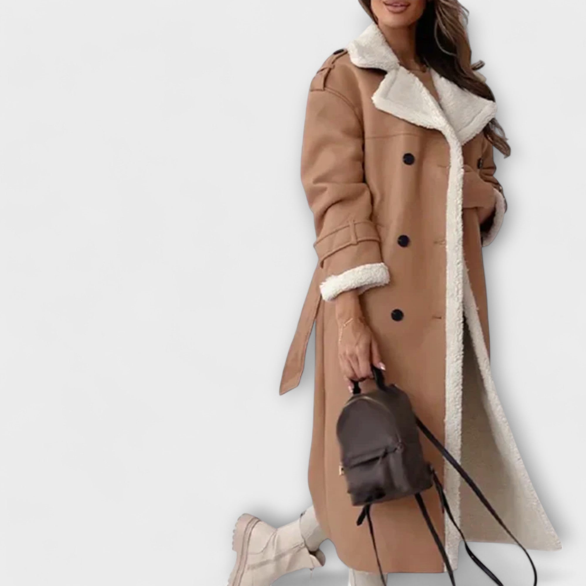 Luna™ | Elegant Long Coat with Soft Fleece Lining for a Warm Style and Optimal Comfort