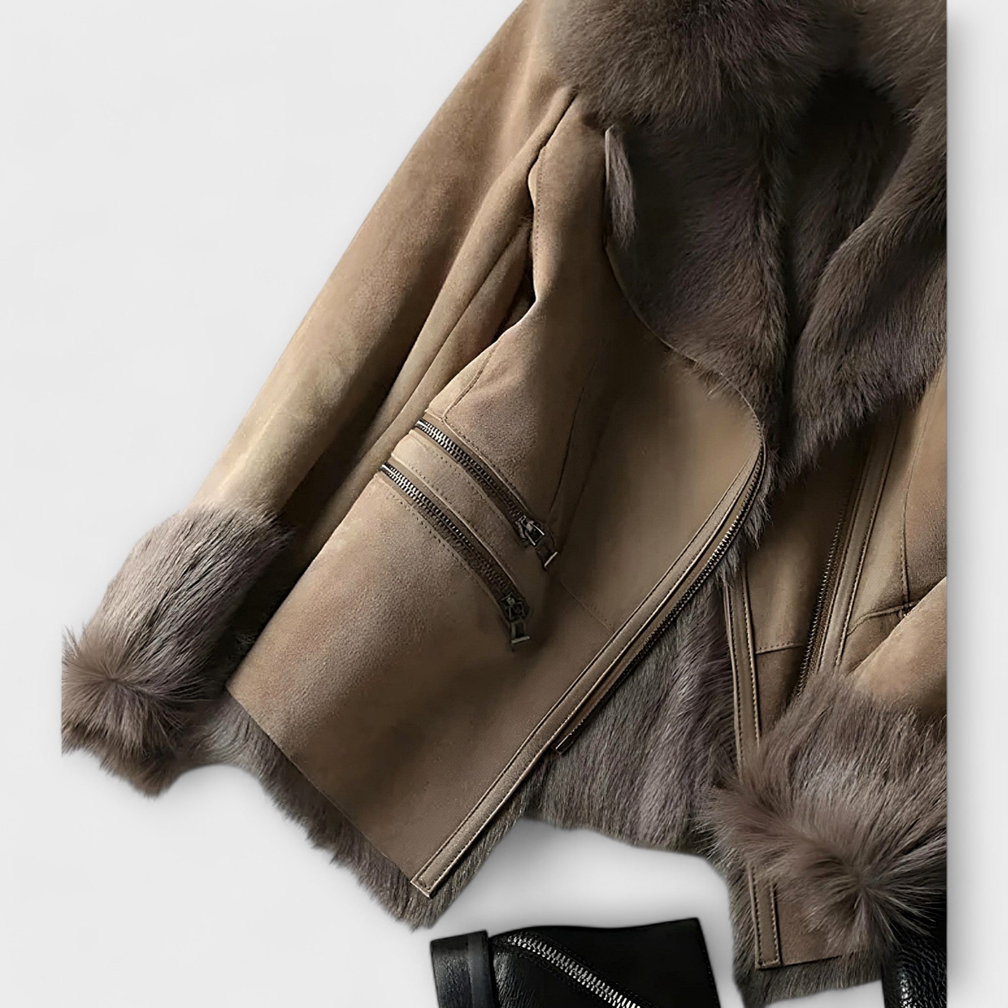 Leonora™ Chique Velour with Soft Faux Fur Collar