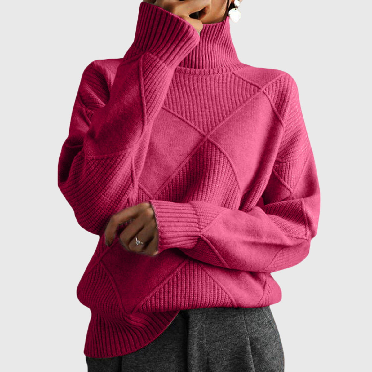 Angela™ - Chic Scarf and Comfortable Turtleneck Sweater for Sophisticated Looks
