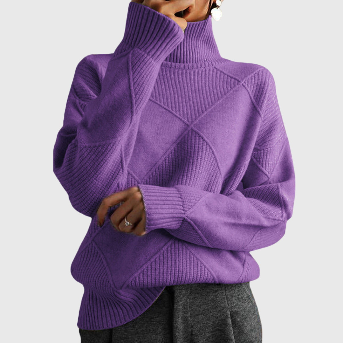 Angela™ - Chic Scarf and Comfortable Turtleneck Sweater for Sophisticated Looks