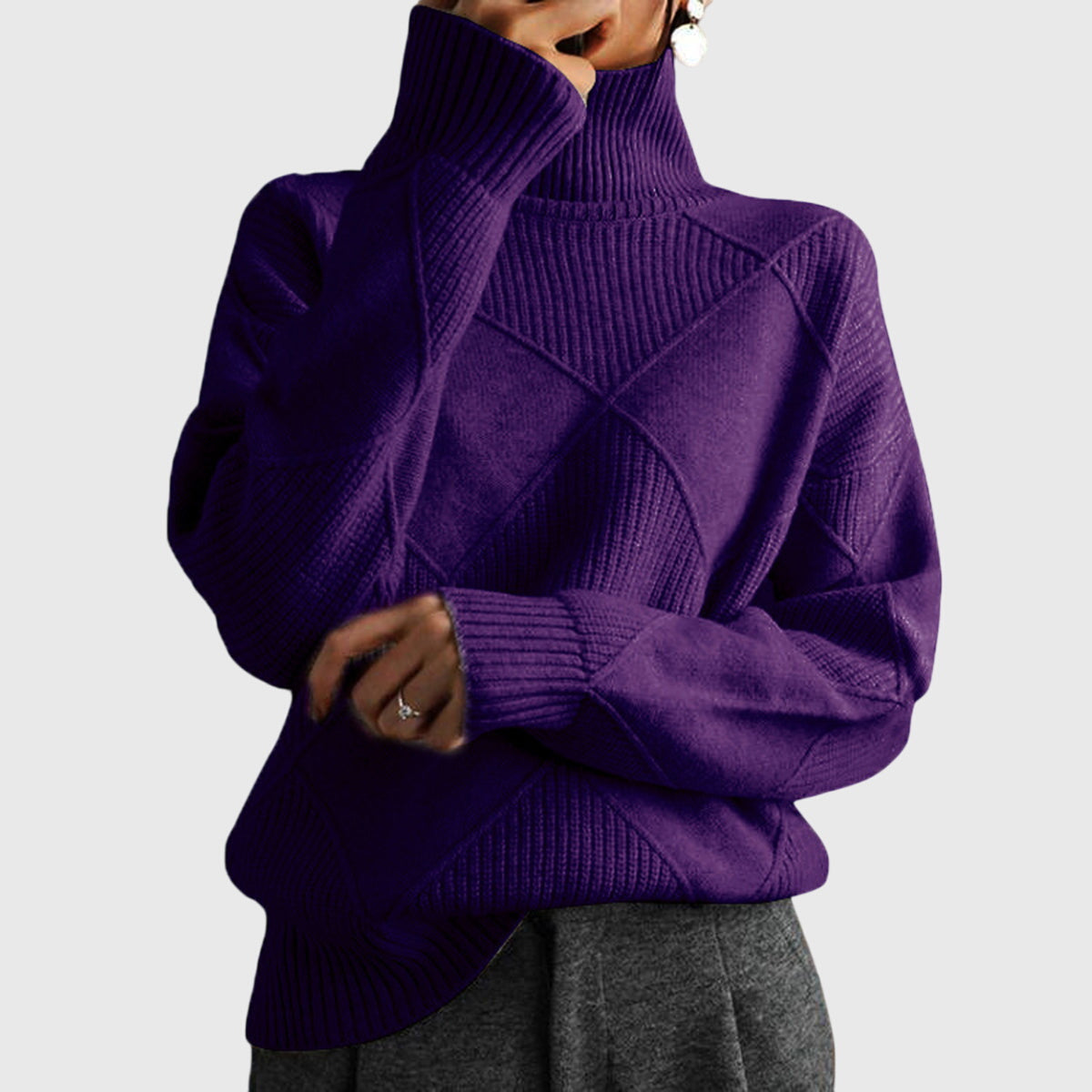 Angela™ - Chic Scarf and Comfortable Turtleneck Sweater for Sophisticated Looks