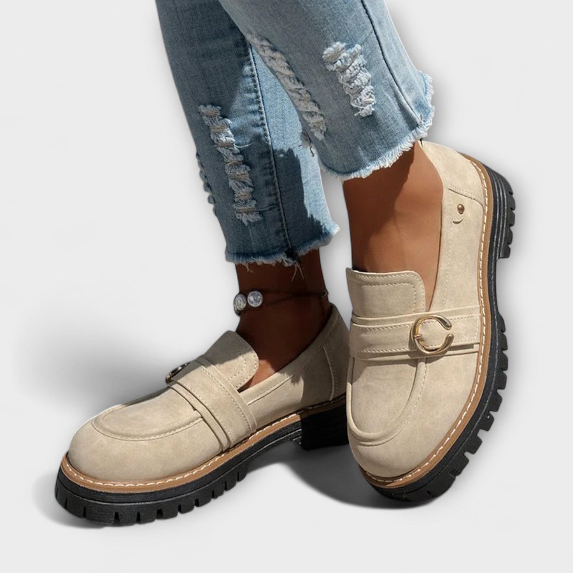 Lora – Elegant Light Moccasins with Rounded Toe for Exceptional Comfort