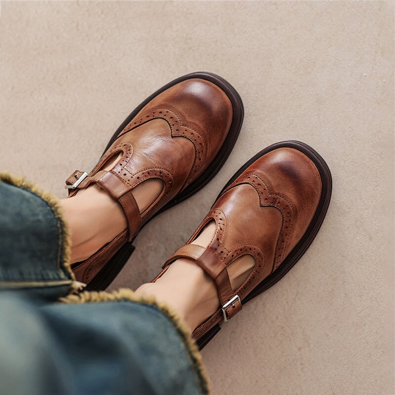 VELDA | Stylish Leather Mary Janes for an Elegant Look