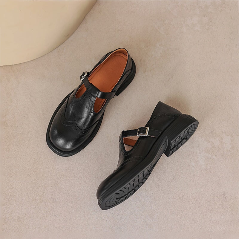 VELDA | Stylish Leather Mary Janes for an Elegant Look