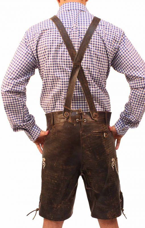Men's Oktoberfest Lederhosen with Stylish Embroidery and Customizable Suspenders for an Authentic Bavarian Look